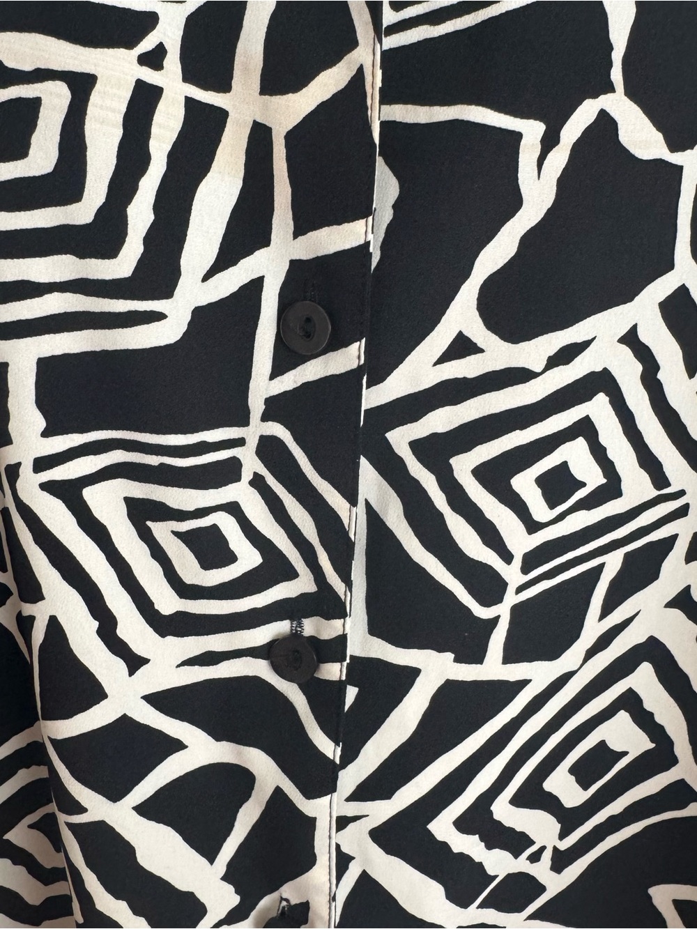 Notations Woman Vintage Geometric Shirt Jacket Top 1X Black White Shoulder Pads - Picture 9 of 13